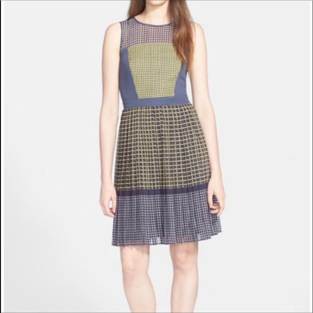 Halogen yellow/black/white patterned dress